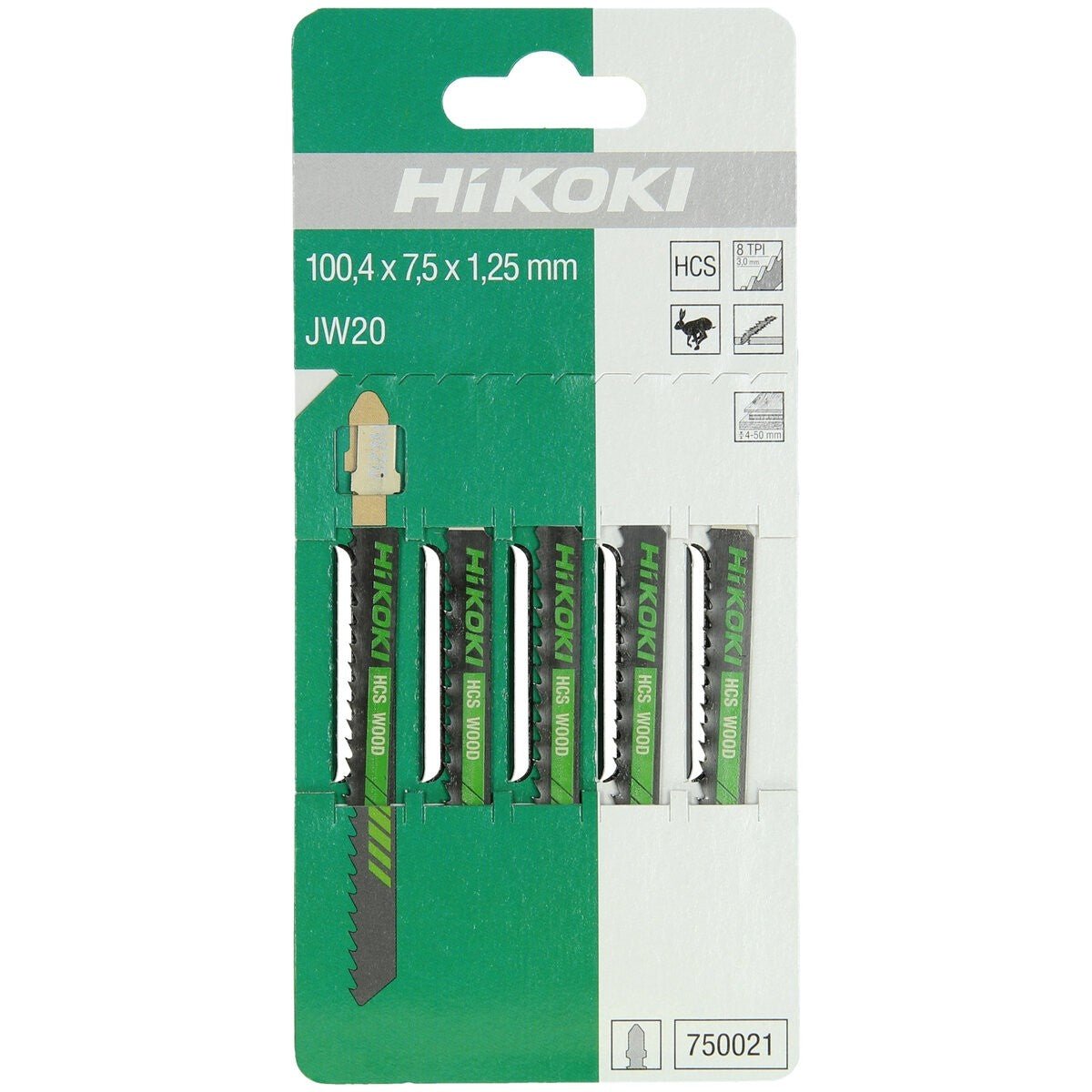 Hikoki 750021 - 5 hojas de sierra de calar madera HCS JW20/T111C