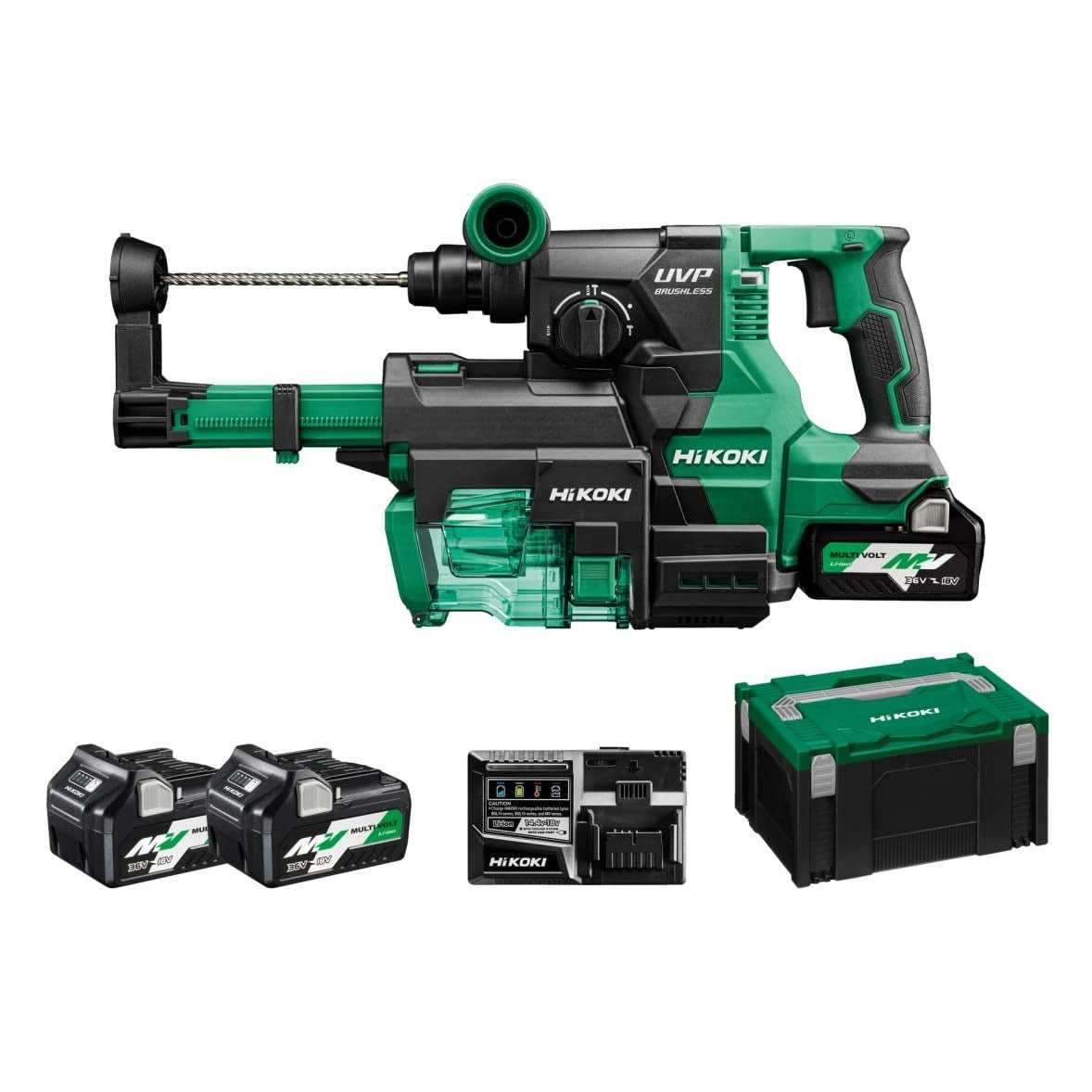Hikoki DH3628DAWRZ - Martillo perforador de batería SDS-plus DH3628DA 36 V, 3,2 J, 2 baterías 2,5 Ah