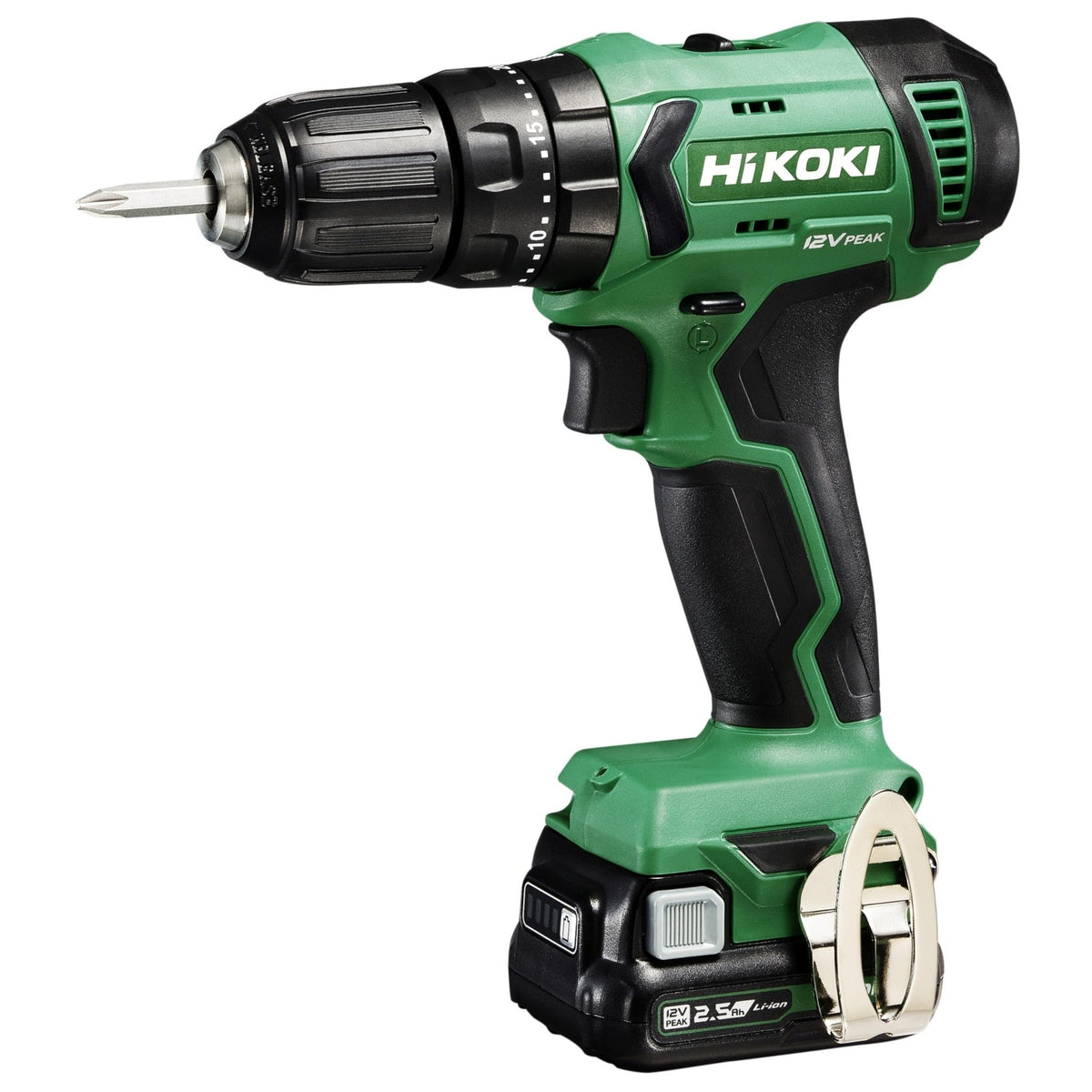 Hikoki DV12DAWFZ - Taladro atornillador percutor de batería 12 V DV12DA, 38 Nm, 2 baterías 2,5 Ah - Ferrotecnia