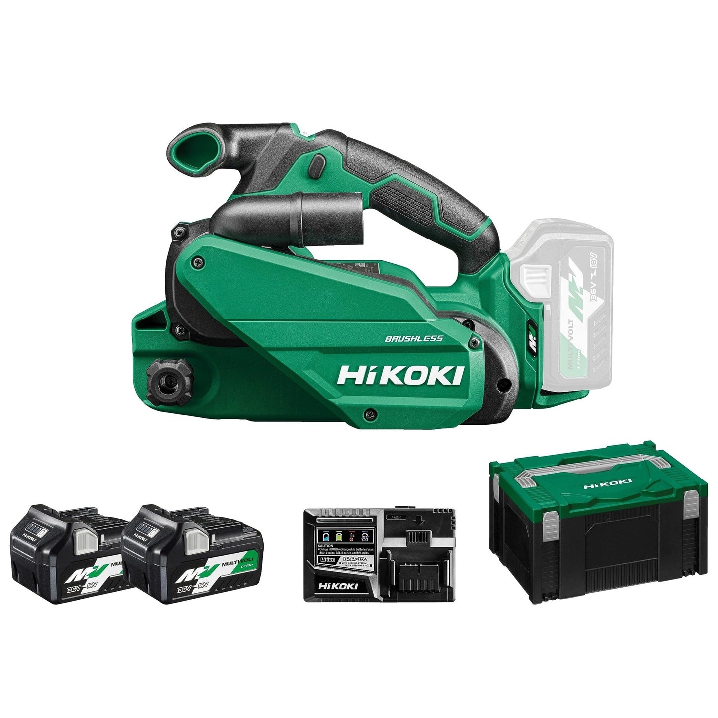 Hikoki SB3608DAWPZ - Lijadora de banda de batería 36 V 76x533 mm, 2 baterías 2,5 Ah y maletín - Ferrotecnia