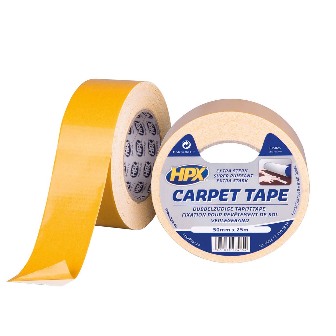 HPX CT5025 - Cinta doble cara para moquetas (50mm x 25m) - Ferrotecnia