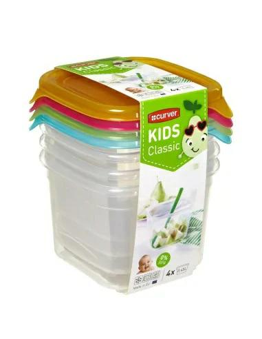 Curver Fresh&Go - Juego de 4 recipientes hermeticos 0,45 L