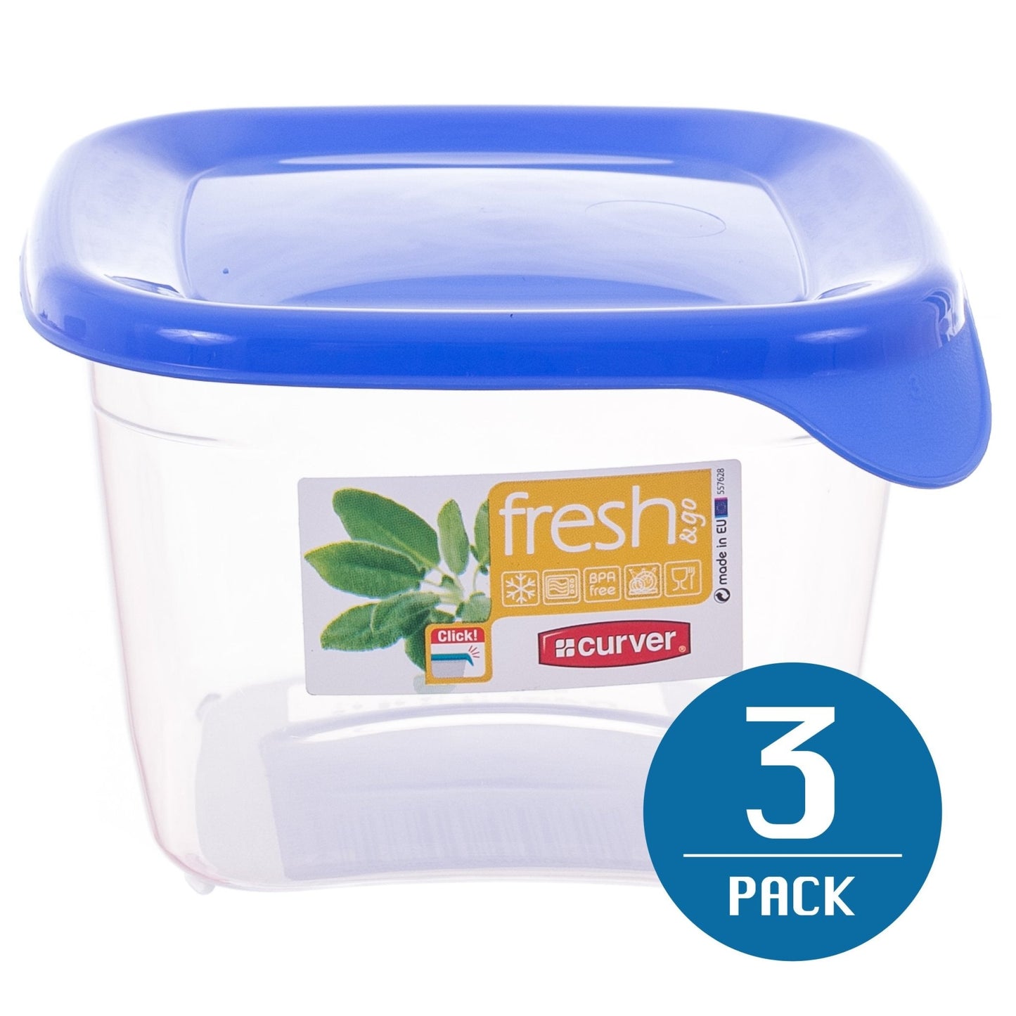 Keter 182238 - Recipiente hermético para alimentos Fresh & Go 0,45 L azul transparente