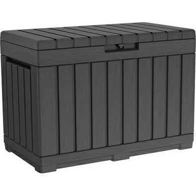 Keter Kentwood Storage Box 190L - Caja de almacenaje para jardín (resistente a los rayos UV, 82,3 x 45,7 x 57,7 cm), color grafito