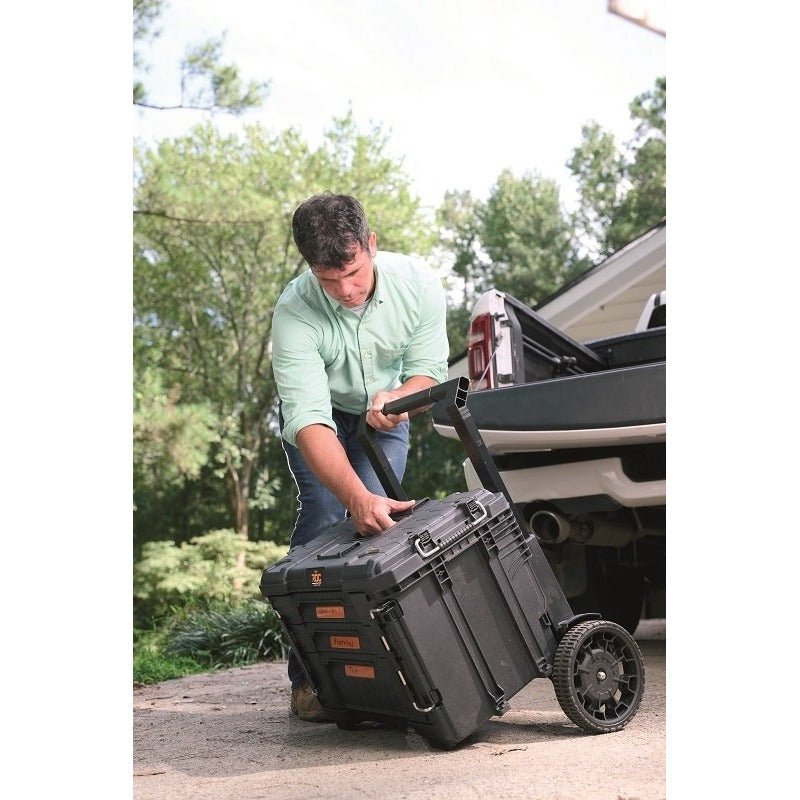 Keter ROC Pro Gear - Carrito de almacenamiento de herramientas resistente con ruedas, modular, apilable, ligero, duradero, resistente al agua IP65, color negro - Ferrotecnia