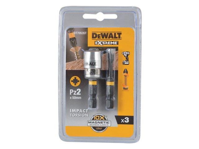 DeWalt DT70535T-QZ Puntas Pz2 x 2 57 mm Adaptador magnético con Bloqueo, multicolor