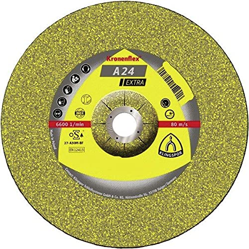 Klingspor 231885 - Disco de desbaste Kronenflex A 24 Extra acodado para metal, 125 x 6 x 22,2 mm