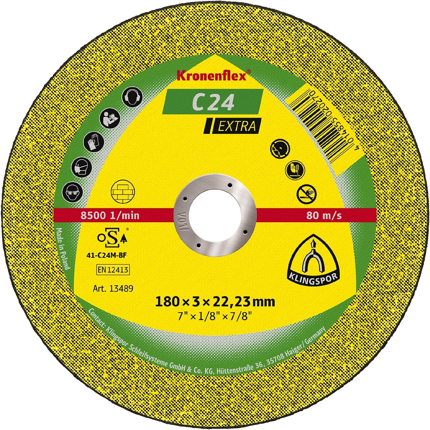 Klingspor 242144 - Disco de corte Kronenflex para piedra C 24 Extra, 125 x 2,5 x 22,23 mm