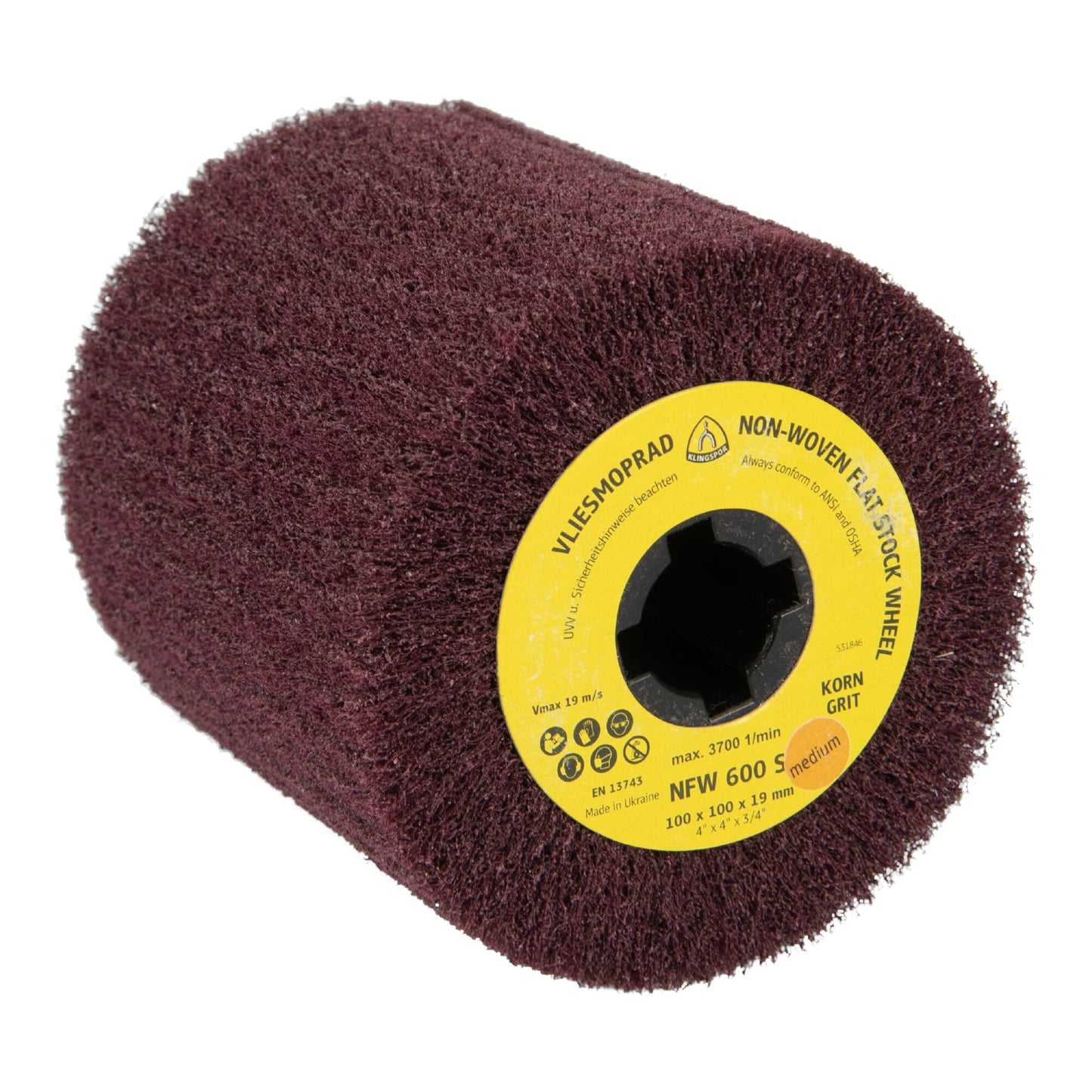 Klingspor 258897 - Muela de láminas de no tejido NFW 600, muy fino, 100 x 100 x 19 mm