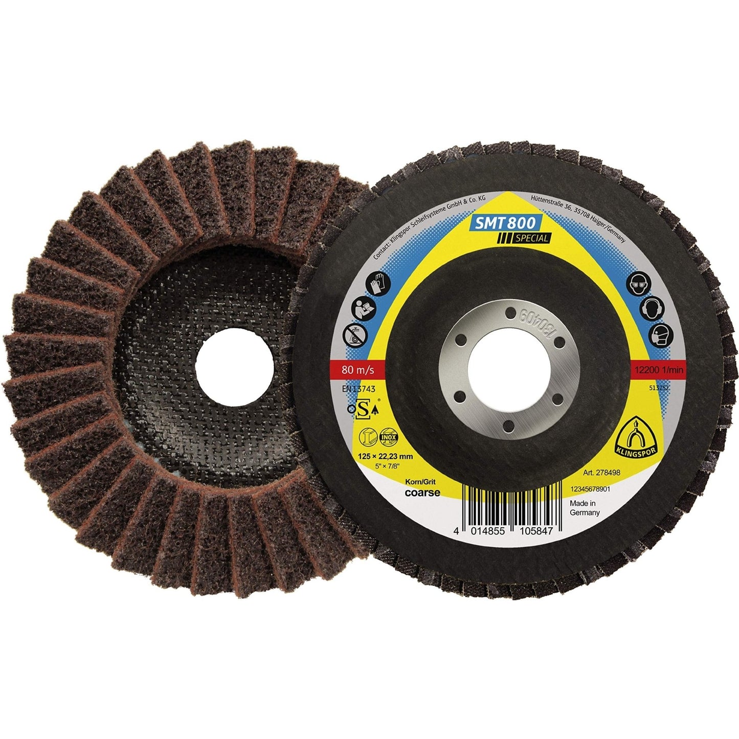 Klingspor 278499 - Disco de láminas de no tejido SMT 800, grado medio, 125 x 22,23 mm - Ferrotecnia