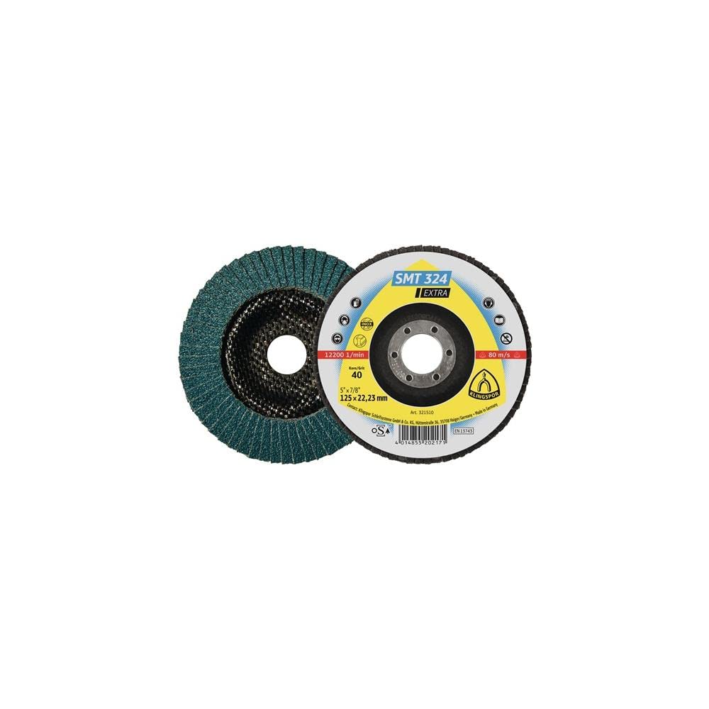 Klingspor 321514 - Disco de láminas SMT 324 abombado, grano 80, 125 x 22,23 mm