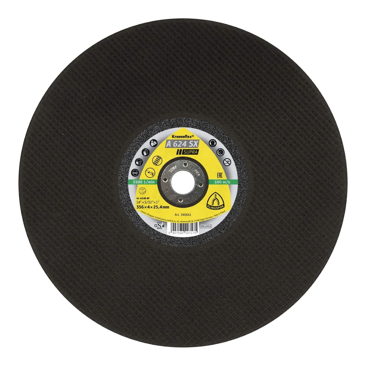 Klingspor 351436 - Disco de corte Kronenflex A 624 SX Supra para acero, 400 x 4 x 25,4 mm