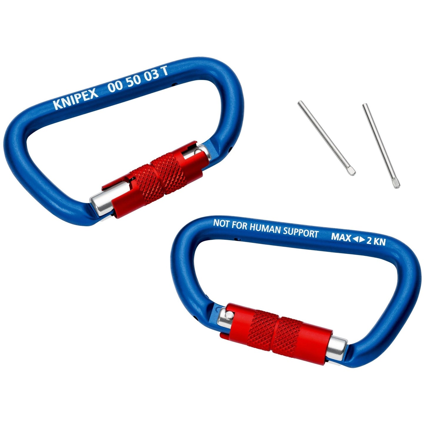 Knipex 00 50 03 T BK - Carabiners for Knipex fall arrest system (2 units)
