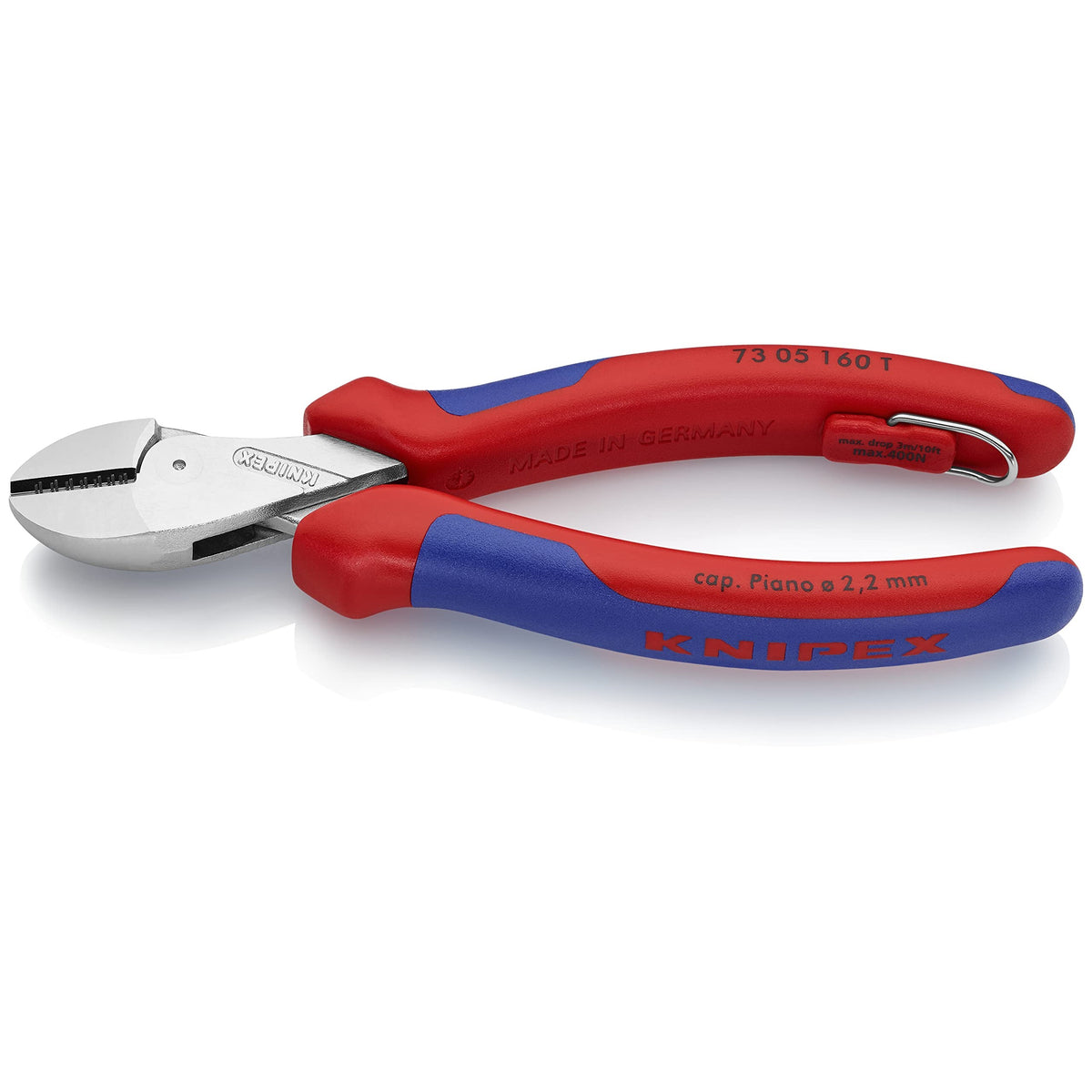 Knipex 73 05 160 T - Pince coupante diagonale Knipex X-Cut® 160 mm. avec poignées à deux composants et système anti-chute