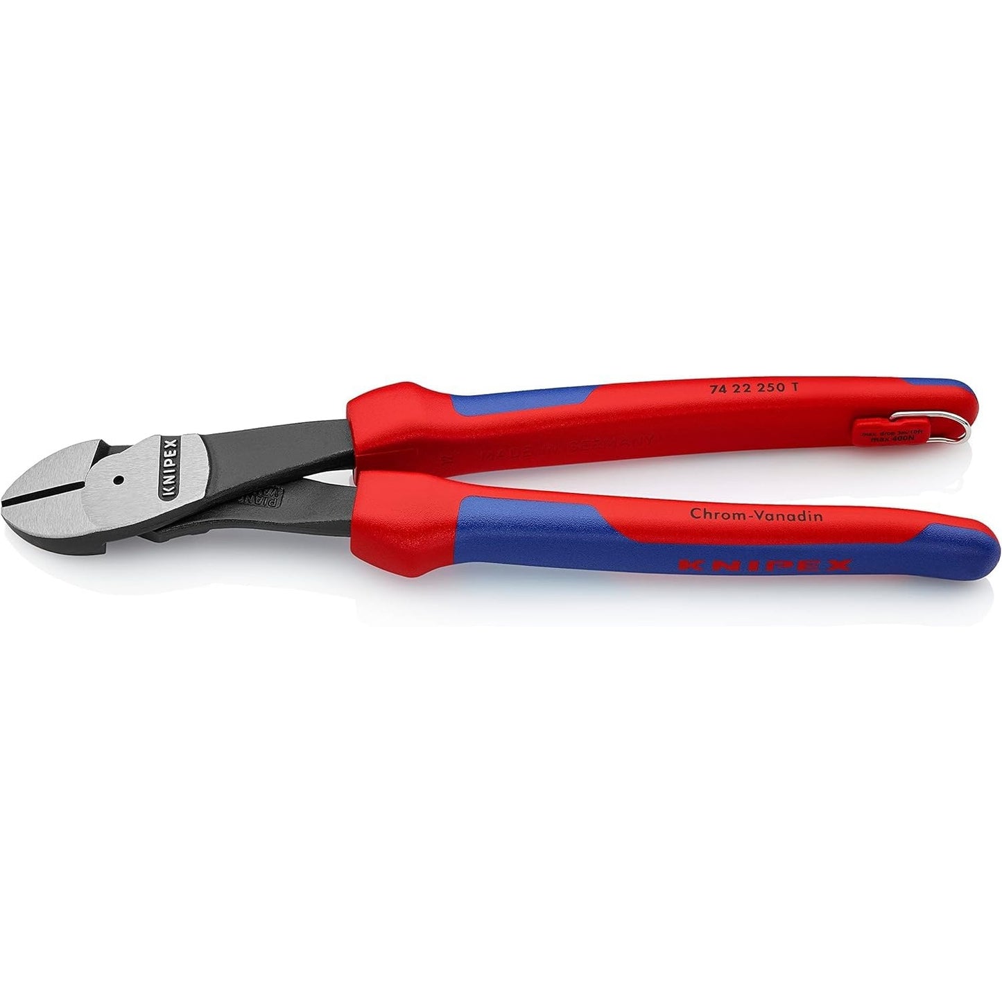 Knipex 74 22 250 T - Pince coupante diagonale Knipex 250 mm. avec poignées à deux composants, bouche inclinée à 25º et système anti-chute