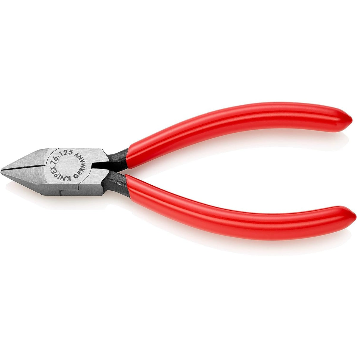 Knipex 76 81 125 - Knipex 125 mm electromechanical diagonal cutting pliers. with PVC handles. Edges with small bevel.
