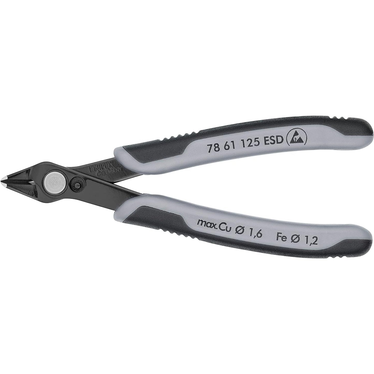Knipex 78 61 125 ESDSB - Knipex SuperKnips 125 mm electronic cutting pliers. with two-component handles. Bevelless edges. Suitable for fiberglass. Electrostatic discharge (in self-service packaging)