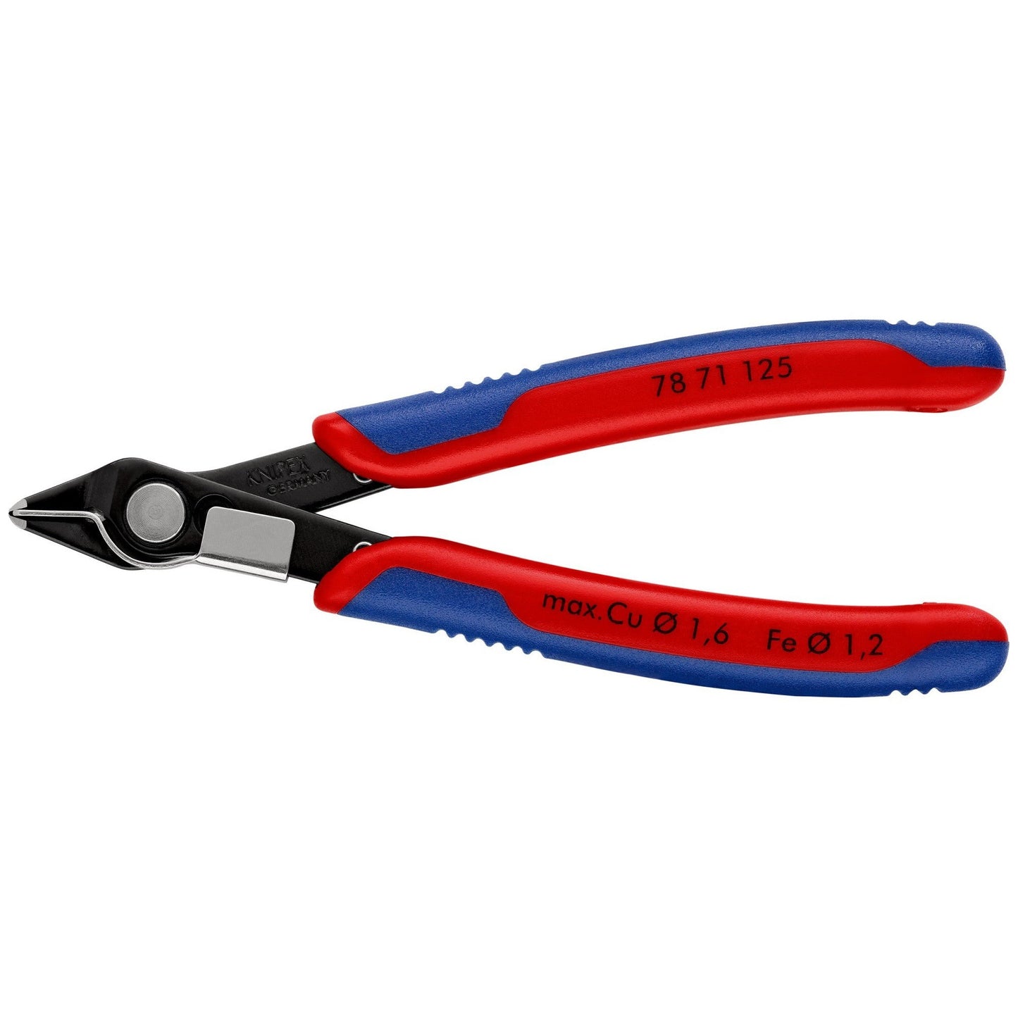 Knipex 78 71 125 - Knipex SuperKnips 125 mm electronic cutting pliers. with two-component handles. Edges with notch and without bevel.