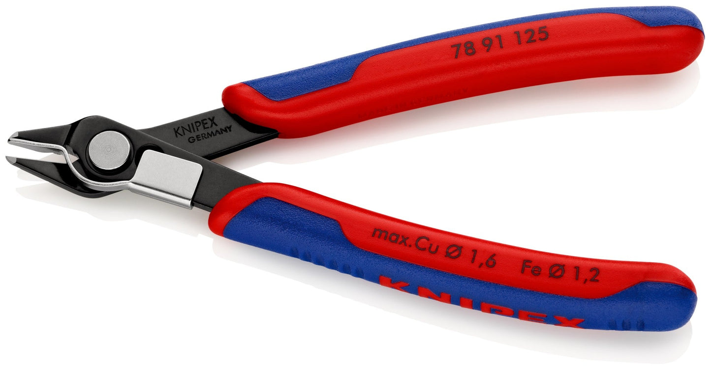 Knipex 7891125 - Alicate de corte para electrónica Super Knips - con bisel 125 mm - Ferrotecnia