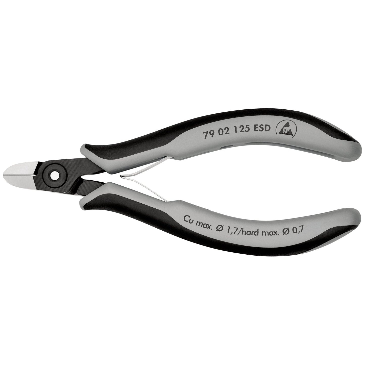 Knipex 79 02 125 ESDSB - Alicates de precisión de corte diagonal para electrónica ESD