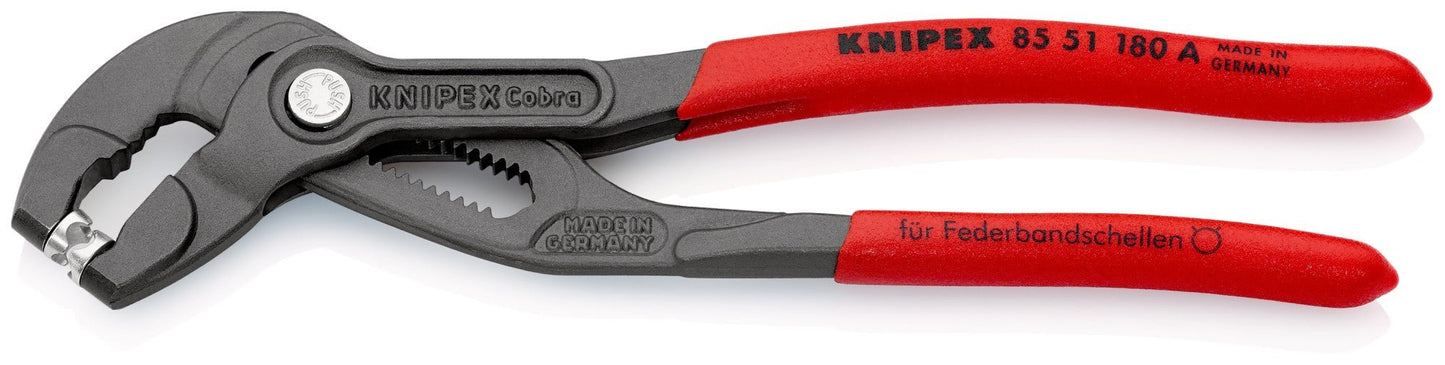 Knipex 85 51 180 A - Tenaza para abrazaderas Knipex 180 mm. con mangos PVC - Ferrotecnia