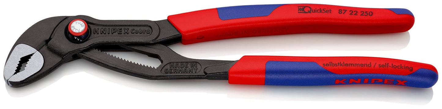 Knipex 87 22 250 - Tenaza Knipex Cobra® QuickSet 250 mm. con mangos bicomponentes - Ferrotecnia