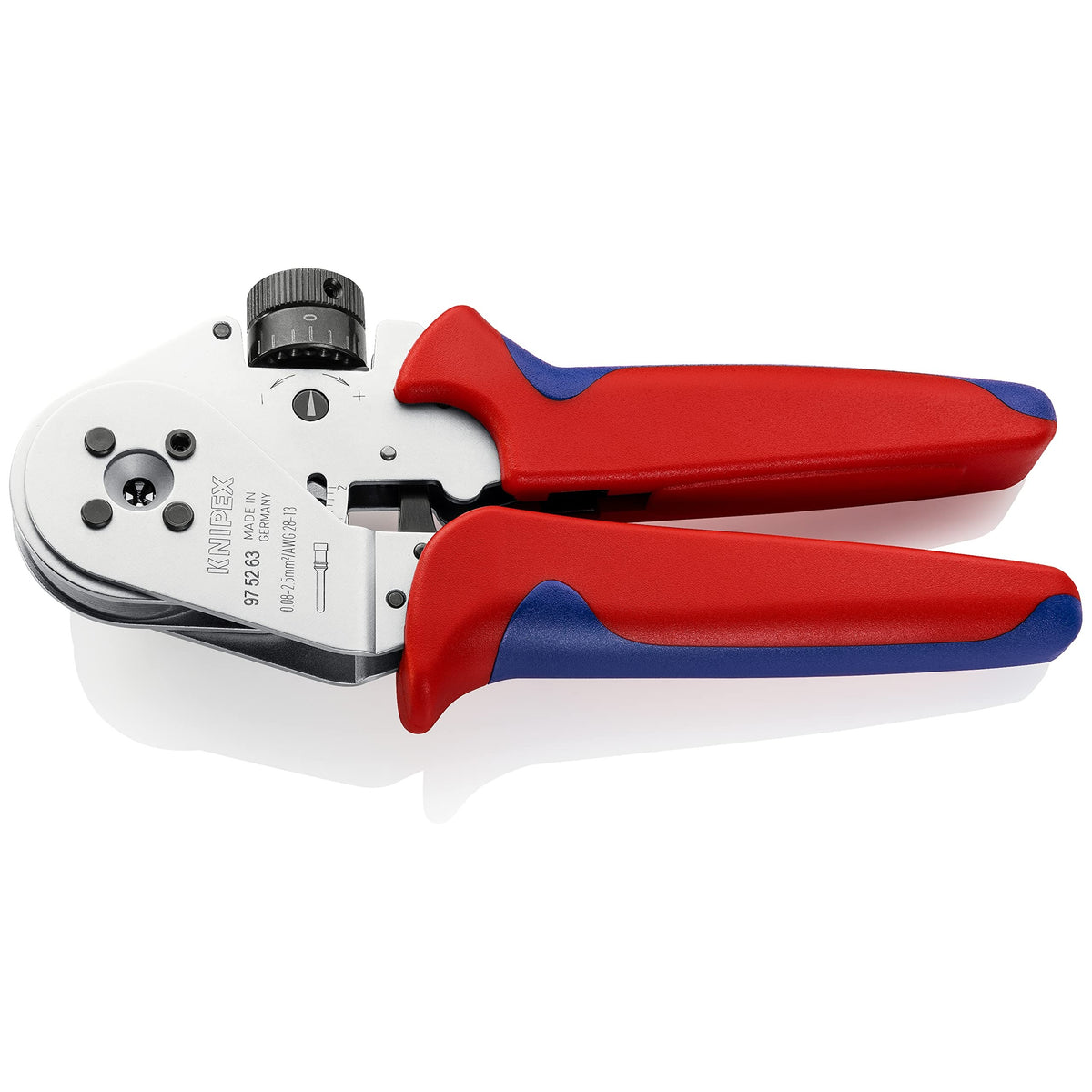 Knipex 97 52 63 - Crimpadora de 4 mandriles Knipex para terminales girados
