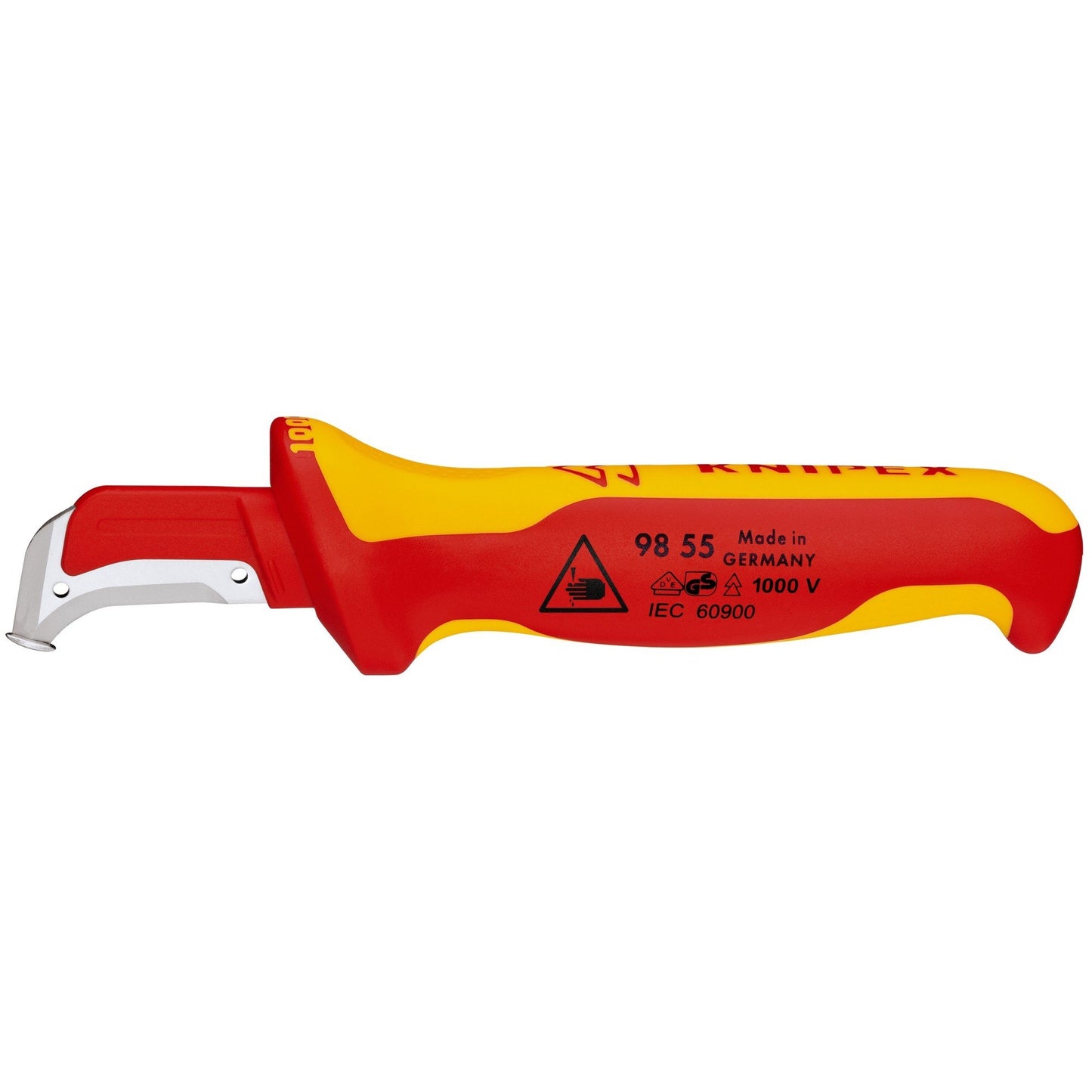 Knipex 98 55 - VDE insulated knife for Knipex 190 mm cable. with protected spine and hooked blade