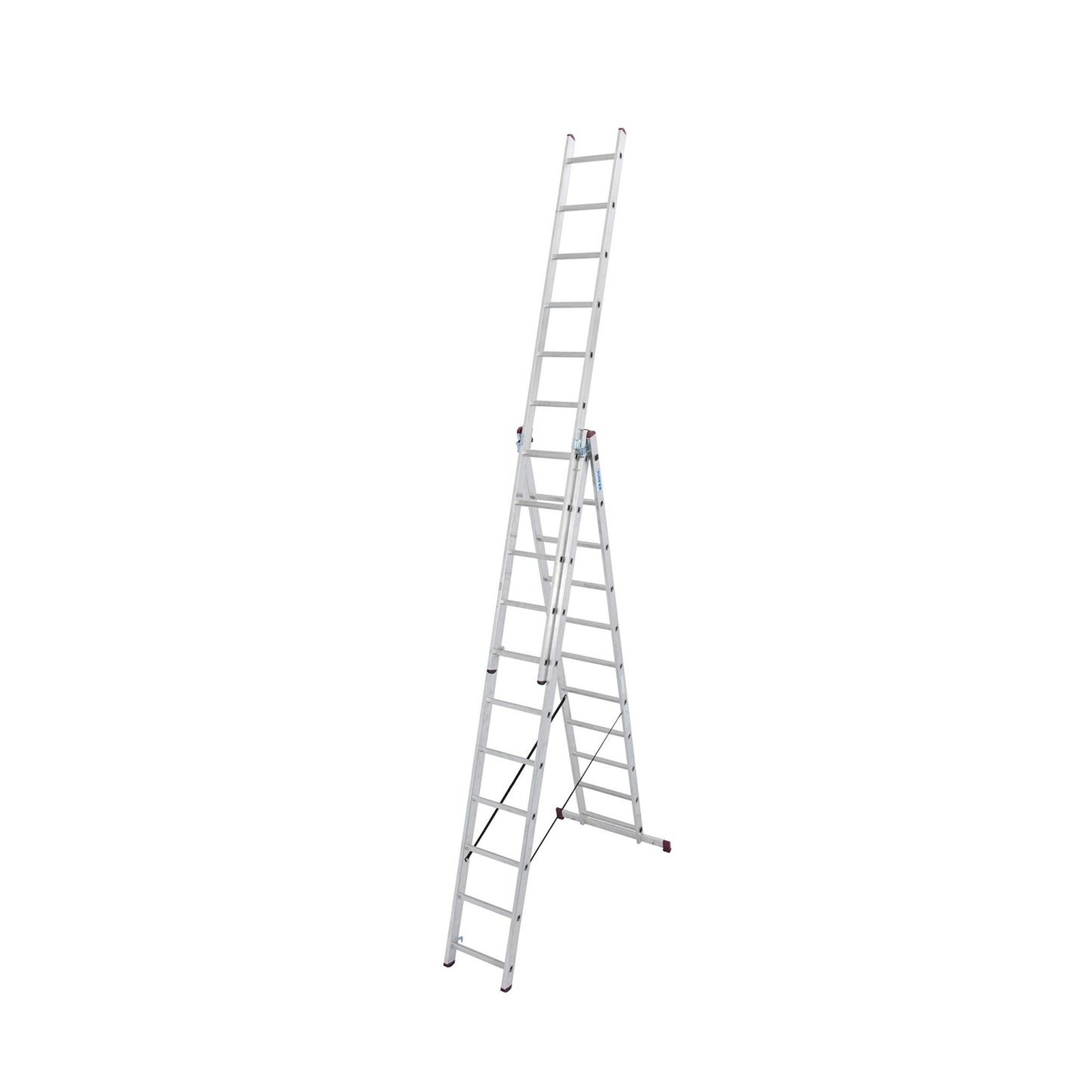 Krause 030429 - Escalera multiusos de aluminio Corda, 3x11 peldaños, altura de trabajo 7,25 m - Ferrotecnia