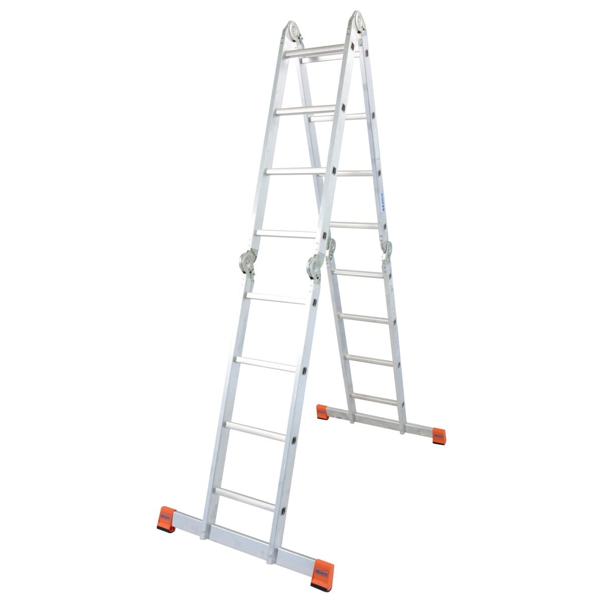 Krause 120694 - Escalera multifunción articulada Multimatic, 4x4 peldaños, altura de trabajo 5,50 m