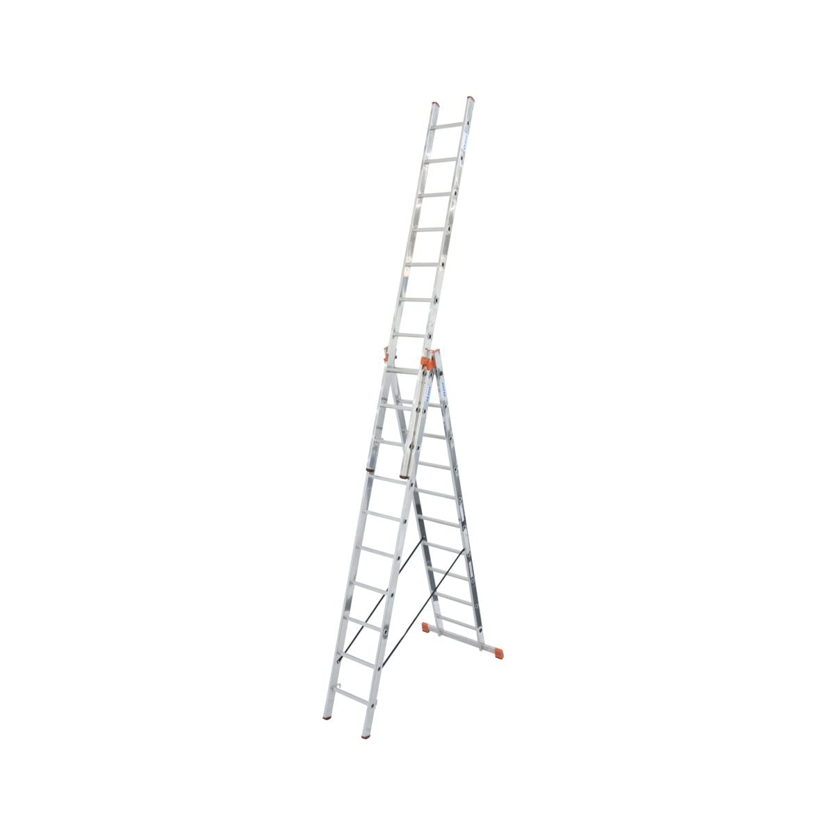 Krause 129680 - Escalera multiusos de aluminio Tribilo, 3x10 peldaños, altura de trabajo 7,65 m