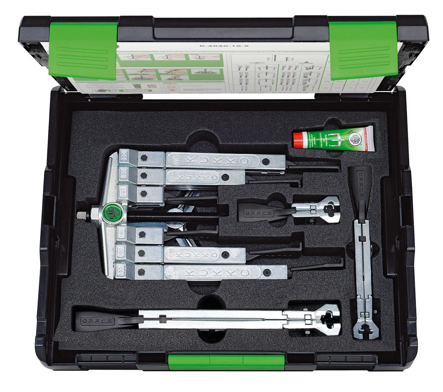 Kukko K - 2030 - 10 - S - Juego de extractores de rodamientos de 2 y 3 patas para espacios angostos (120x100 - 200 - 250 mm) - Ferrotecnia