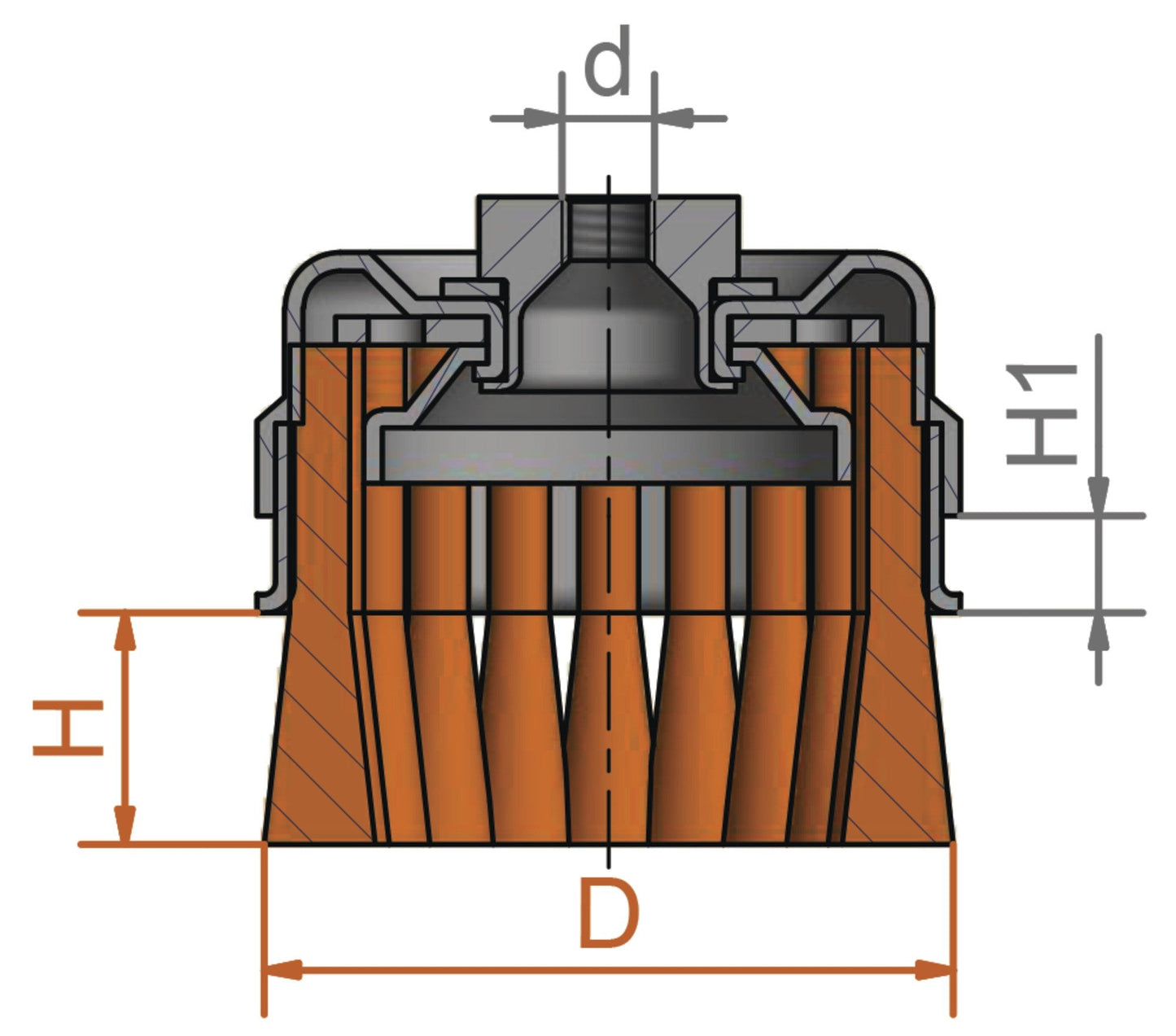 Lessmann 487317 - Cepillo taza con abrazadera alambre acero trenzado 487317 - Ferrotecnia