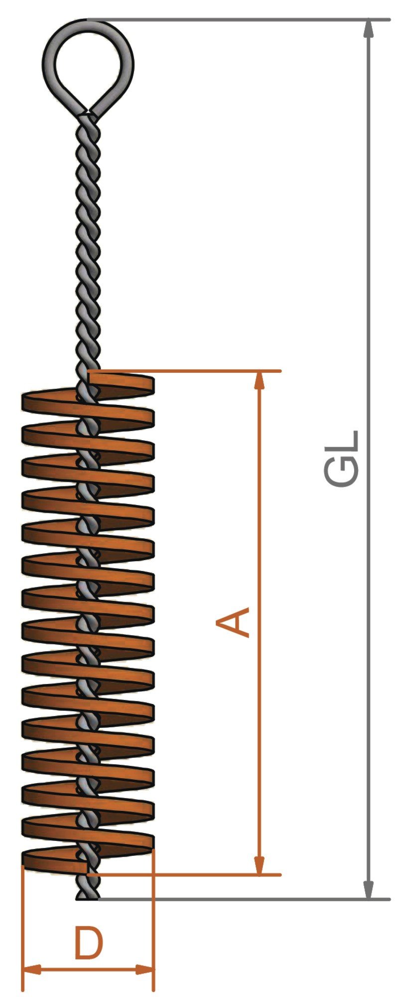 Lessmann 542819 - Cepillo limpiatubos con varilla fibra poliamida 542819 - Ferrotecnia