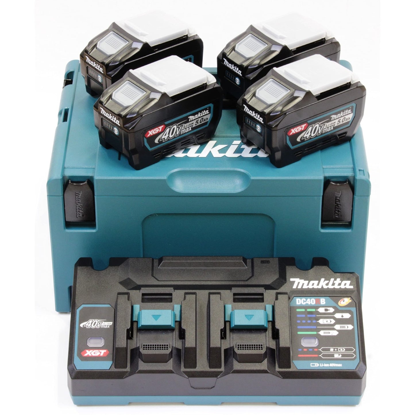Makita 191U42-2 - Kit de baterías 40V XGT 5,0 Ah (BL4050F) con cargador DC40RB