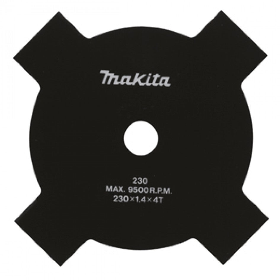 Makita 729023-6 - Cuchilla trituradora de desbrozadora de 4 dientes, 255 x 25,4 mm
