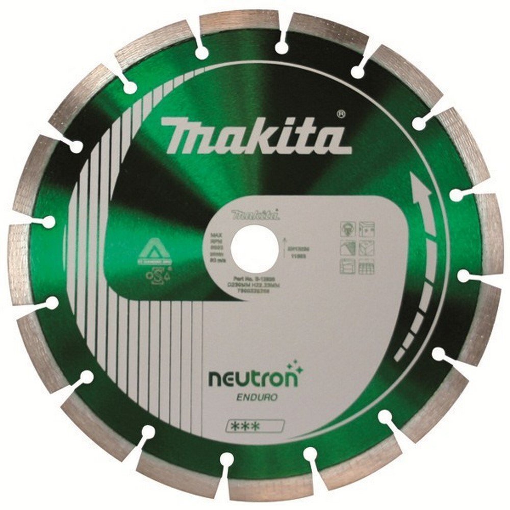 Makita B-12968 - B-12930 - Disco De Diamante Neutron 230X22,23 Segmento 10 Mm Enduro + 3D Diamondgrid + Núcleo Estándar
