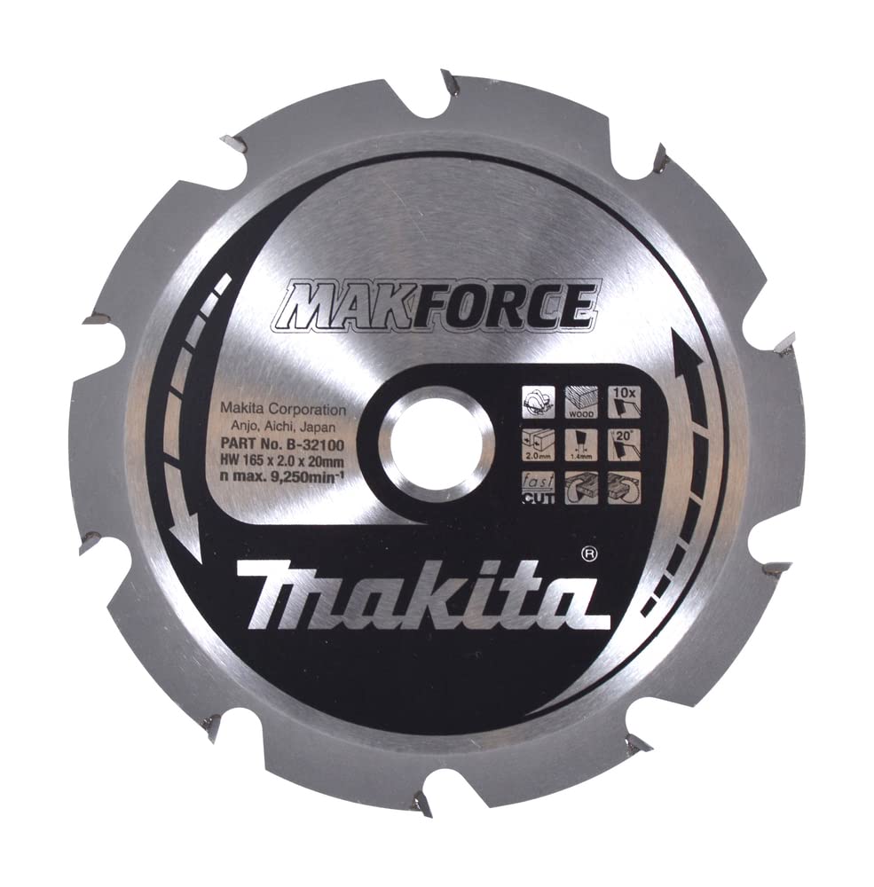 Makita B-32100 - Hoja de Sierra Circular Makforce TCT 165x20mm 10T Madera