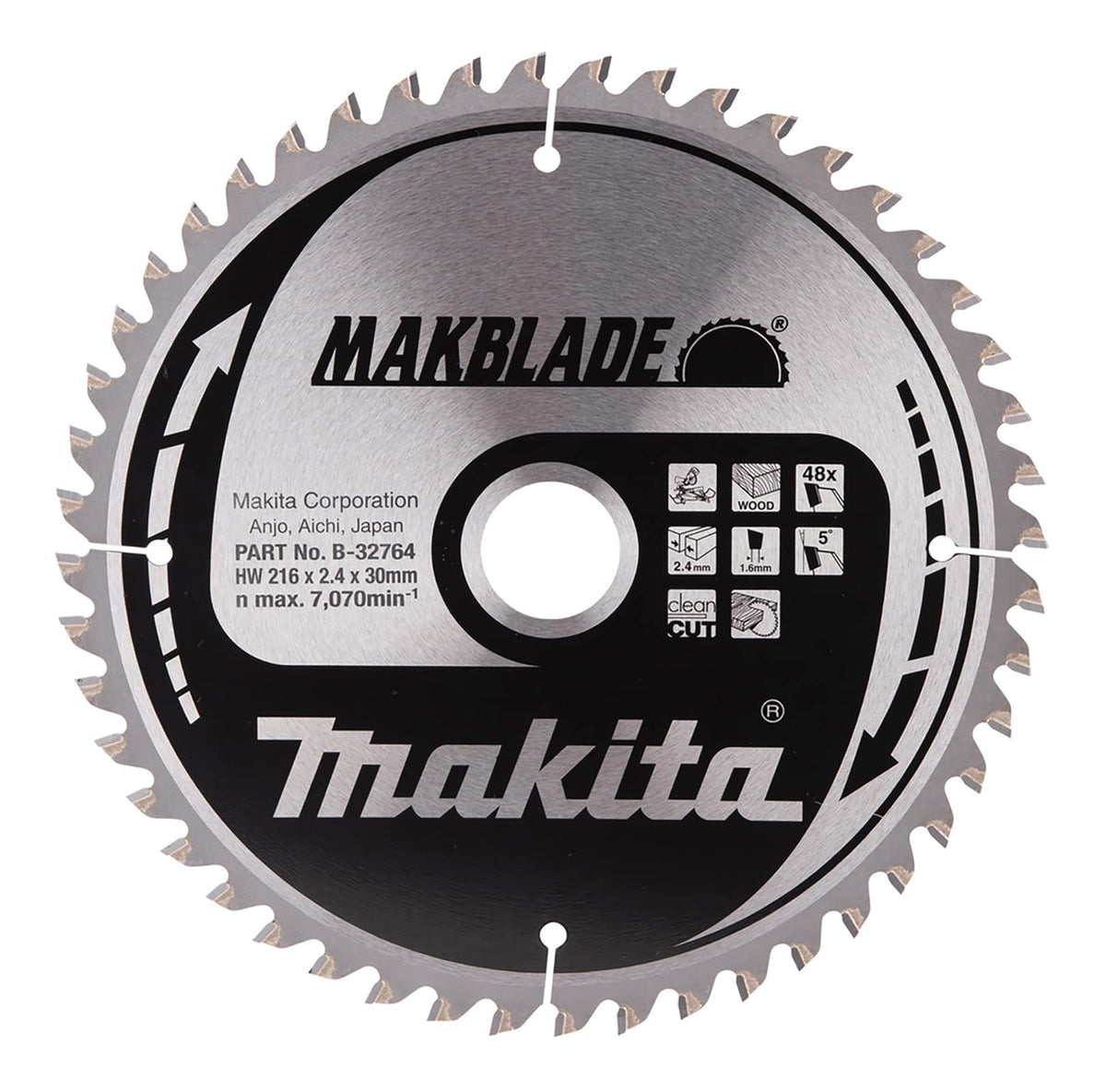 Makita B-32764 - MakBlade 216mm 1pieza(s) hoja de sierra circular - hojas de sierra circular (21,6 cm, 3 cm, 1,6 mm, 2,4 mm 1 pieza(s))