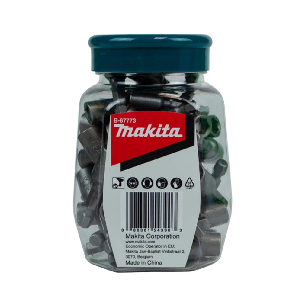 Makita B-67773 - Juego de 50 tuercas magnéticas suministradas en un tarro de caramelos (Lote de 50 uds)