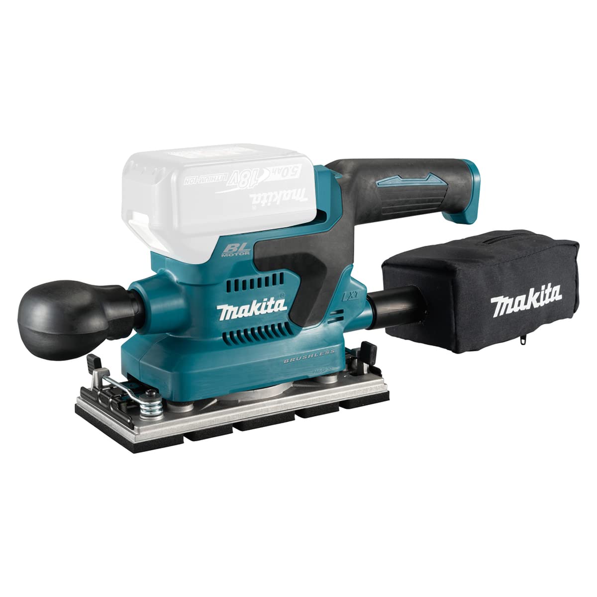 Makita DBO382Z - Lijadora de acabado sin escobillas de iones de litio de 18 V, baterías y cargador no incluidos