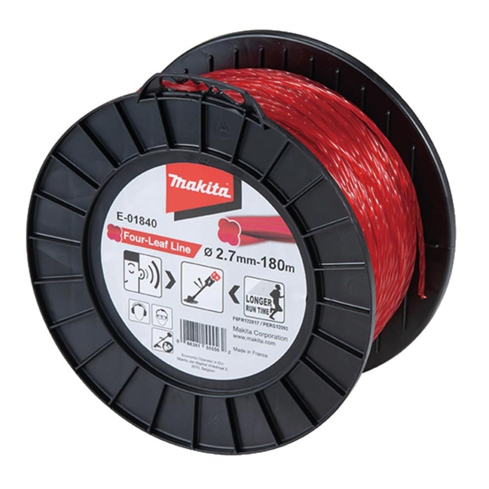 Makita E-01840 - Desbrozadora alambre hoja trébol roja Cortadora hilo 2,7 mm 180 m - Ferrotecnia
