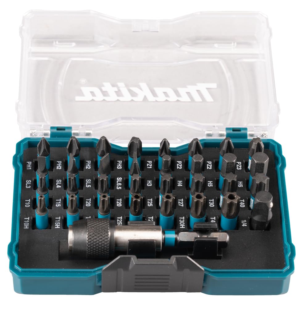 Makita E-12441 - Juego de puntas de atornillar con portapuntas, Impact Black (Lote de 33 uds)