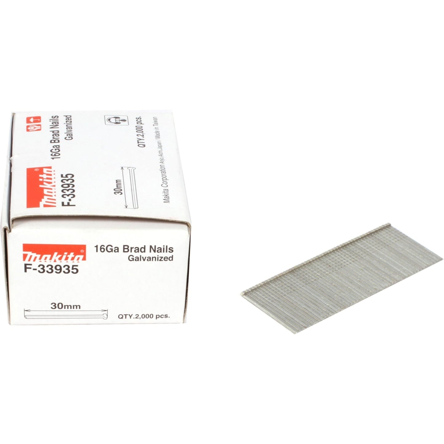 Makita F-33935 - Brad Lengte 30 mm Uitvoering gegalvaniseerd Draaddikte 1,61 mm (Lote de 2000 uds) - Ferrotecnia