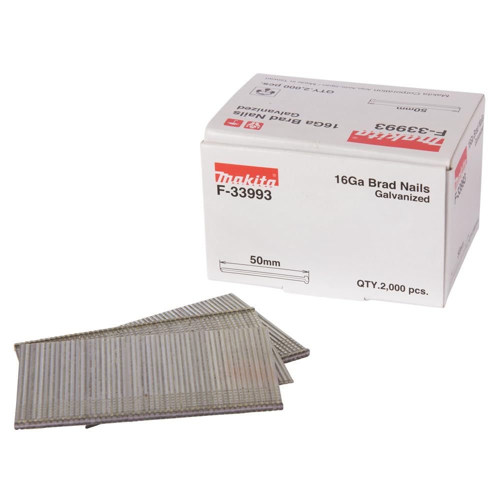 Makita F-33993 - Clavos brad 16 GA, 1,2 x 50 mm (Lote de 2000 uds)