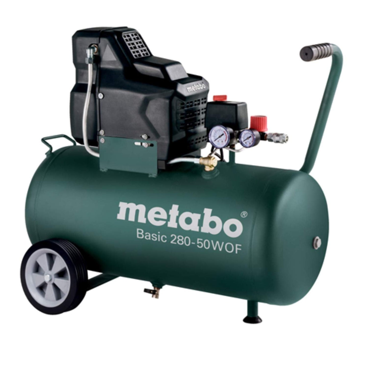Metabo 601529000 - Compresor de pistón sin aceite Basic 280-50 W OF, calderín 50 l, 8 bar, 1,7 kW