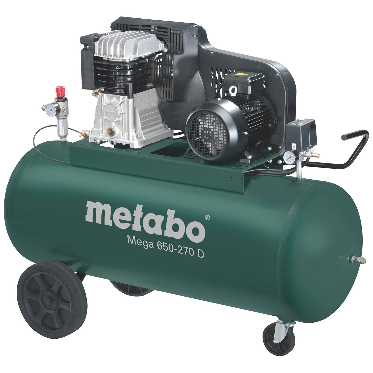 Metabo 601543000 - Compresor de pistón Mega 650-270 D, calderín 270 l, 11 bar, 4 kW, trifásico - Ferrotecnia