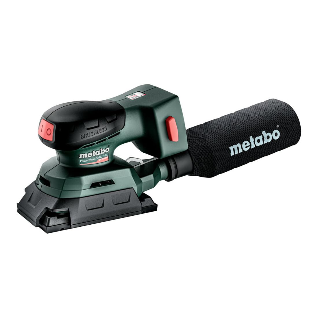 Metabo 602036920 - Lijadora orbital de batería PowerMaxx SRA 12 BL 12 V, sin batería ni cargador
