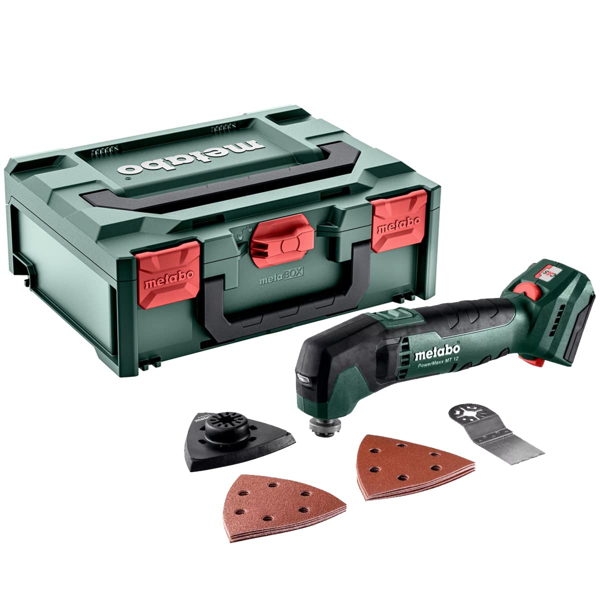 Metabo 613089840 - Multiherramienta oscilante 12V PowerMaxx MT 12, sin batería ni cargador, metaBOX