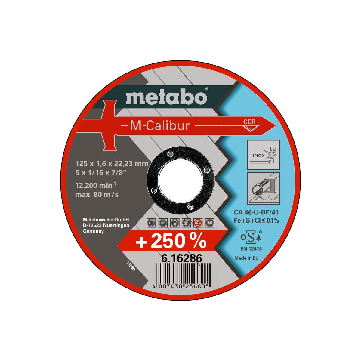 Metabo 616286000 - Clase de calidad CA 46-U "M-Calibur" Inox - Lote de 25 uds